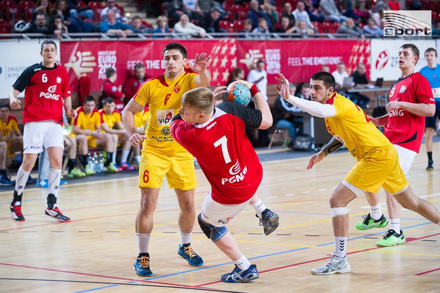 Turniej Kwalifikacyjny do Młodzieżowych Mistrzostw Świata w Piłce Ręcznej Mężczyzn , 2015 Men's World Championships U21 Qualification Tournament , mecz Polska - Macedonia 24:15 (12:10)